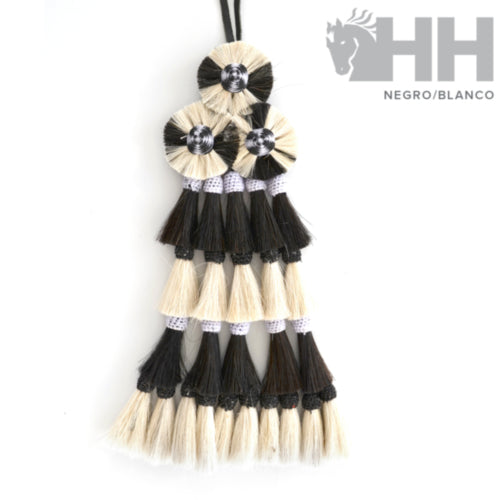 Mosquero HH Cerda Natural - 24 Borlas - Negro/Beige