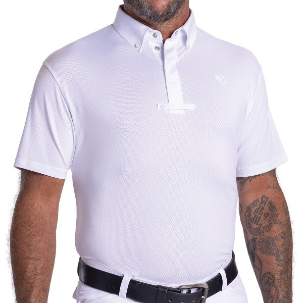 Camisa Polo de Competencia Romfh Para Hombre Cuello Blanco - S - Blanco